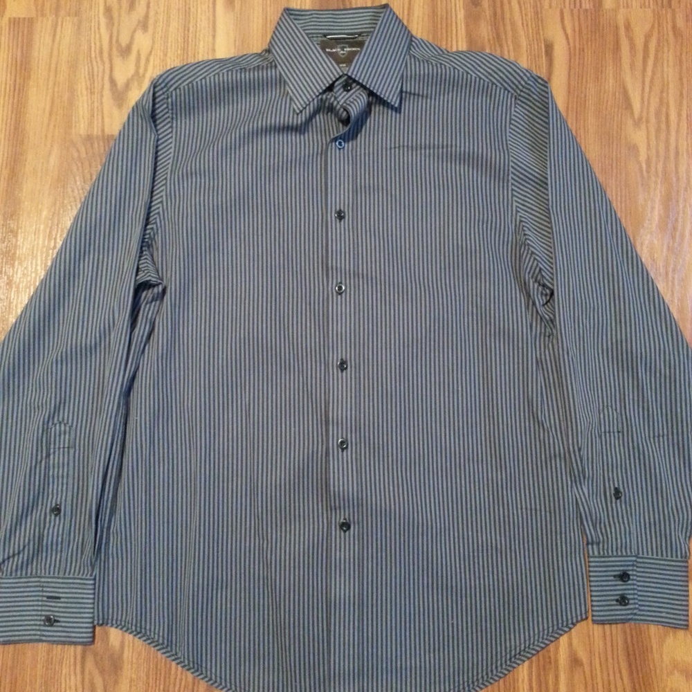 Black and Gray Striped Long-sleeve Shirt